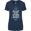 Sailing Captain Narrow Boat Barge Sailor Womens Wider Cut T-Shirt Navy Blue