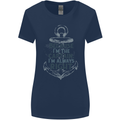 Sailing Captain Narrow Boat Barge Sailor Womens Wider Cut T-Shirt Navy Blue