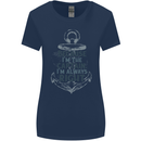 Sailing Captain Narrow Boat Barge Sailor Womens Wider Cut T-Shirt Navy Blue