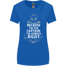 Sailing Captain Narrow Boat Barge Sailor Womens Wider Cut T-Shirt Royal Blue