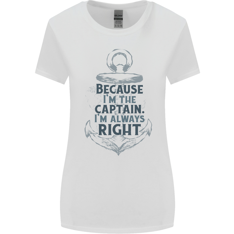 Sailing Captain Narrow Boat Barge Sailor Womens Wider Cut T-Shirt White