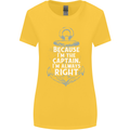 Sailing Captain Narrow Boat Barge Sailor Womens Wider Cut T-Shirt Yellow