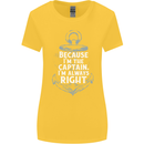 Sailing Captain Narrow Boat Barge Sailor Womens Wider Cut T-Shirt Yellow