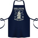Sailing King of the Ocean Sailor Boat Cotton Apron 100% Organic Navy Blue