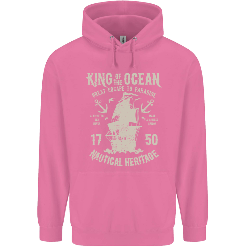 Sailing King of the Ocean Sailor Boat Mens 80% Cotton Hoodie Azelea