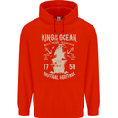 Sailing King of the Ocean Sailor Boat Mens 80% Cotton Hoodie Bright Red