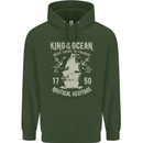 Sailing King of the Ocean Sailor Boat Mens 80% Cotton Hoodie Forest Green