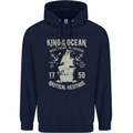 Sailing King of the Ocean Sailor Boat Mens 80% Cotton Hoodie Navy Blue