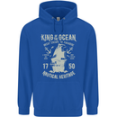 Sailing King of the Ocean Sailor Boat Mens 80% Cotton Hoodie Royal Blue