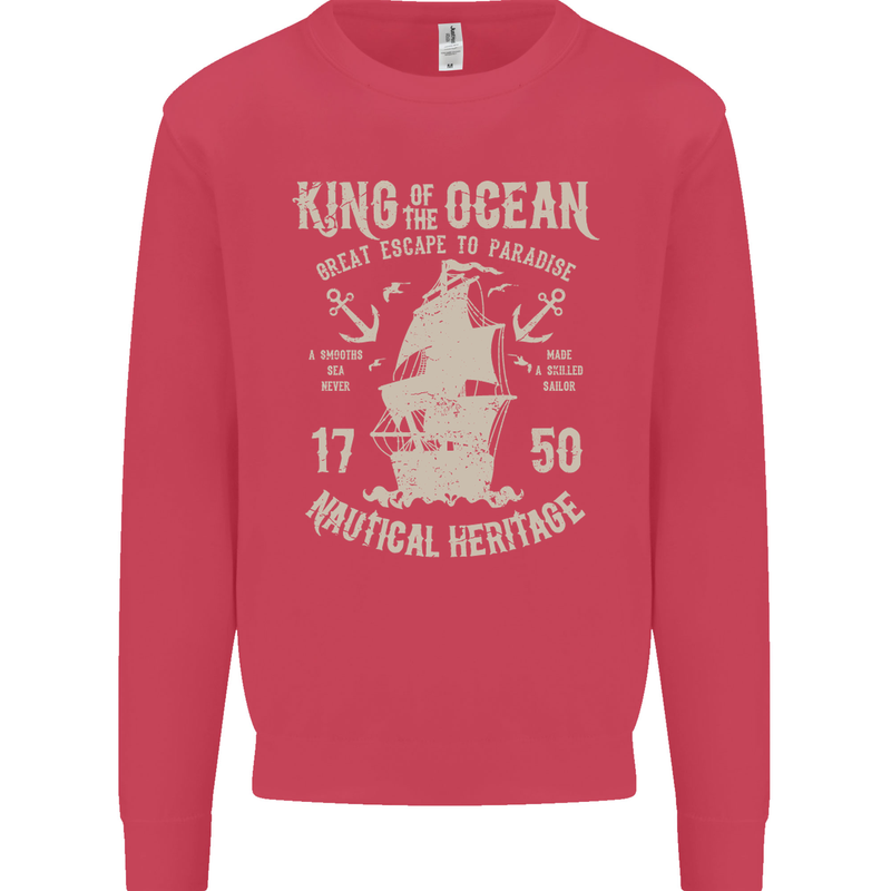 Sailing King of the Ocean Sailor Boat Mens Sweatshirt Jumper Heliconia