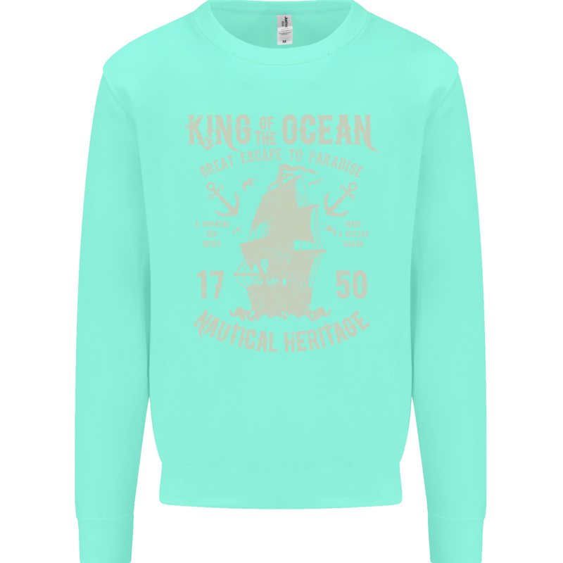 Sailing King of the Ocean Sailor Boat Mens Sweatshirt Jumper Peppermint