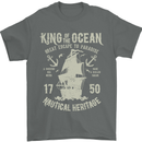 Sailing King of the Ocean Sailor Boat Mens T-Shirt Cotton Gildan Charcoal