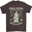 Sailing King of the Ocean Sailor Boat Mens T-Shirt Cotton Gildan Dark Chocolate