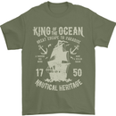 Sailing King of the Ocean Sailor Boat Mens T-Shirt Cotton Gildan Military Green