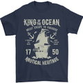 Sailing King of the Ocean Sailor Boat Mens T-Shirt Cotton Gildan Navy Blue
