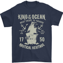 Sailing King of the Ocean Sailor Boat Mens T-Shirt Cotton Gildan Navy Blue