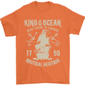 Sailing King of the Ocean Sailor Boat Mens T-Shirt Cotton Gildan Orange