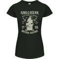 Sailing King of the Ocean Sailor Boat Womens Petite Cut T-Shirt Black