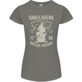 Sailing King of the Ocean Sailor Boat Womens Petite Cut T-Shirt Charcoal