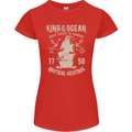 Sailing King of the Ocean Sailor Boat Womens Petite Cut T-Shirt Red