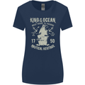Sailing King of the Ocean Sailor Boat Womens Wider Cut T-Shirt Navy Blue