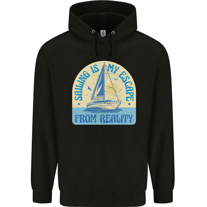 Sailing My Escape From Reality Sailor Childrens Kids Hoodie Black