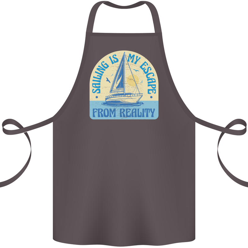 Sailing My Escape From Reality Sailor Cotton Apron 100% Organic Dark Grey