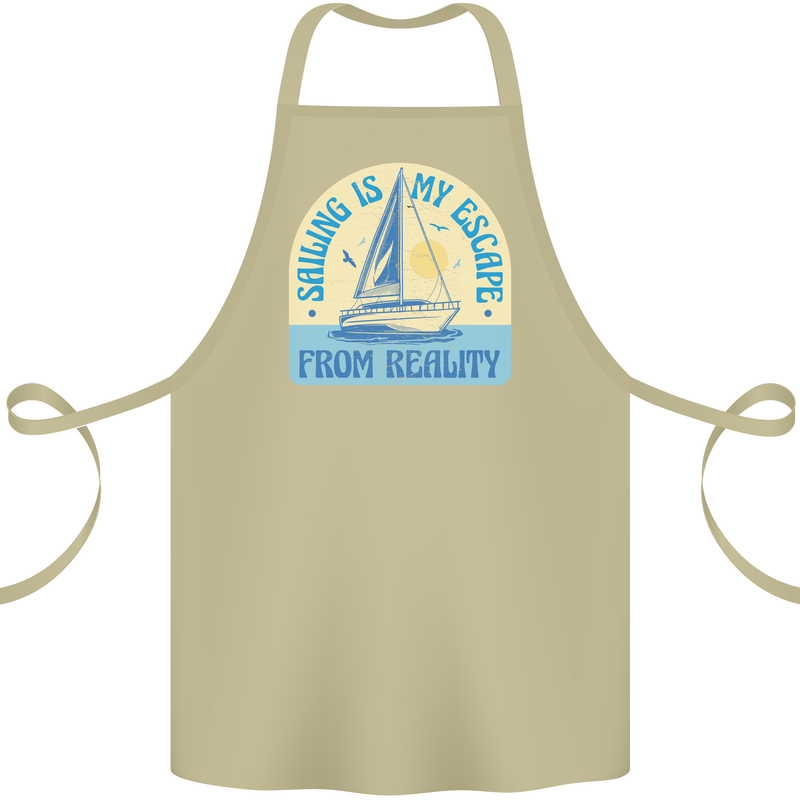Sailing My Escape From Reality Sailor Cotton Apron 100% Organic Khaki