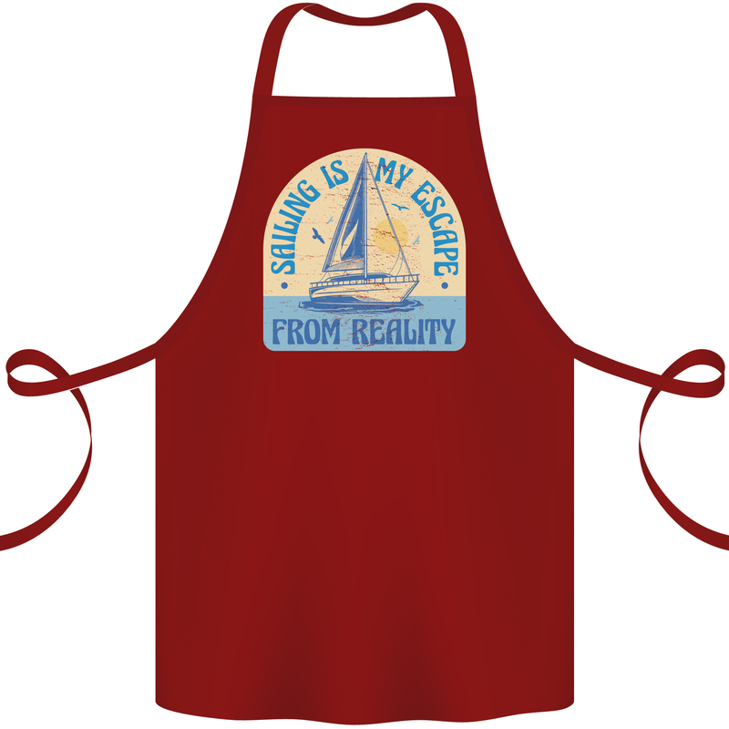 Sailing My Escape From Reality Sailor Cotton Apron 100% Organic Maroon