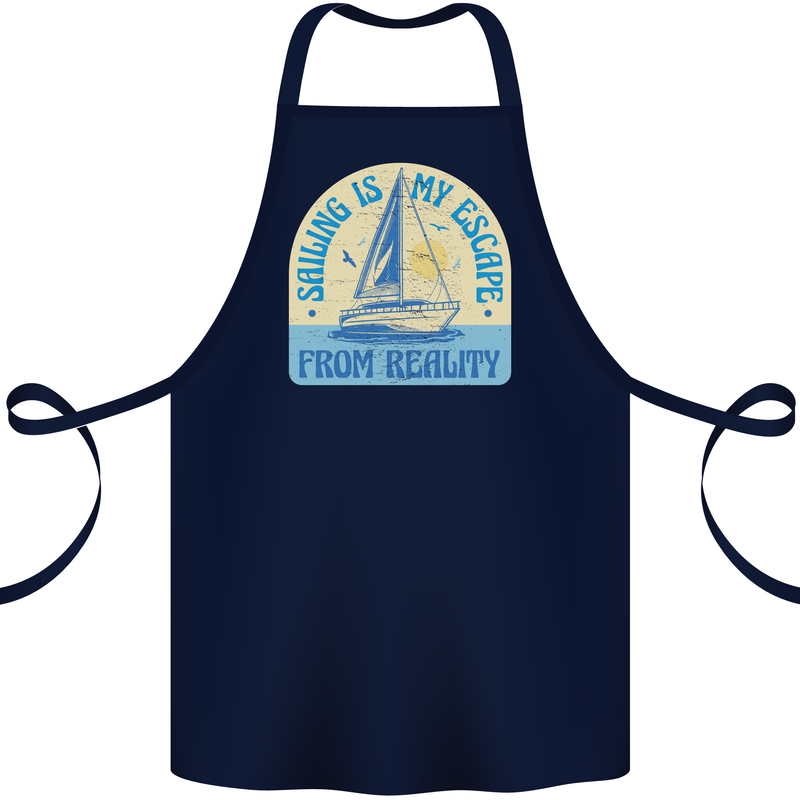 Sailing My Escape From Reality Sailor Cotton Apron 100% Organic Navy Blue