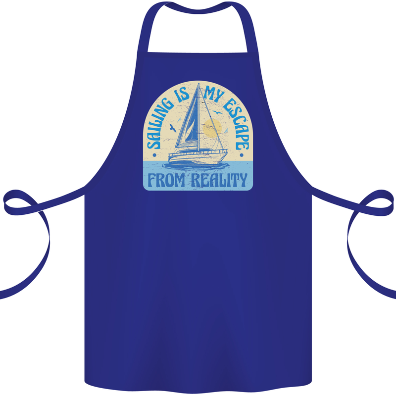 Sailing My Escape From Reality Sailor Cotton Apron 100% Organic Royal Blue
