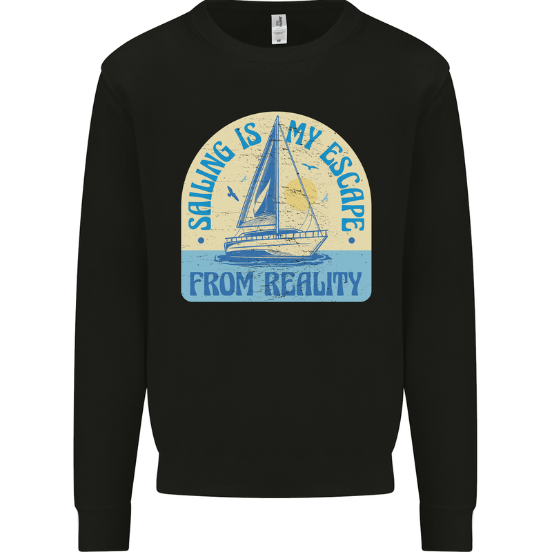 Sailing My Escape From Reality Sailor Kids Sweatshirt Jumper Black