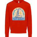 Sailing My Escape From Reality Sailor Kids Sweatshirt Jumper Bright Red