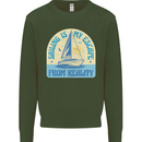 Sailing My Escape From Reality Sailor Kids Sweatshirt Jumper Forest Green