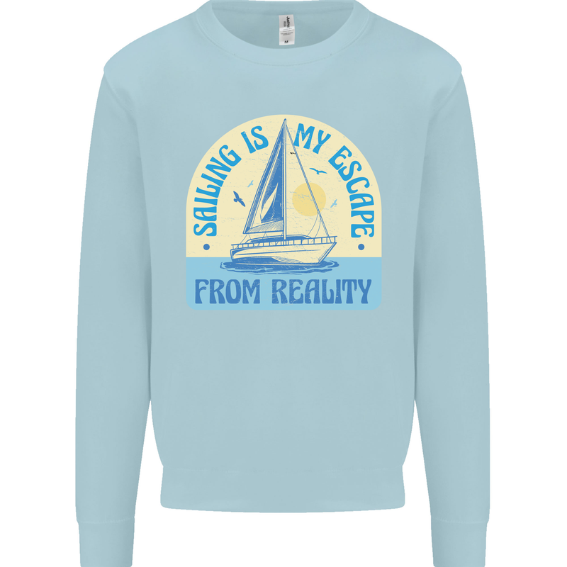 Sailing My Escape From Reality Sailor Kids Sweatshirt Jumper Light Blue
