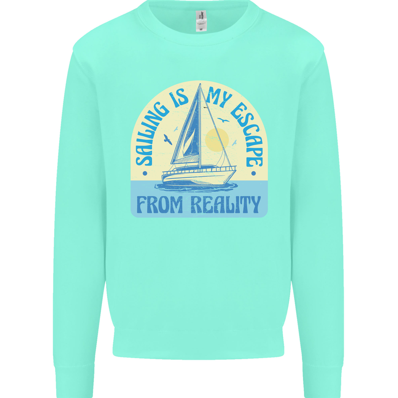 Sailing My Escape From Reality Sailor Kids Sweatshirt Jumper Peppermint