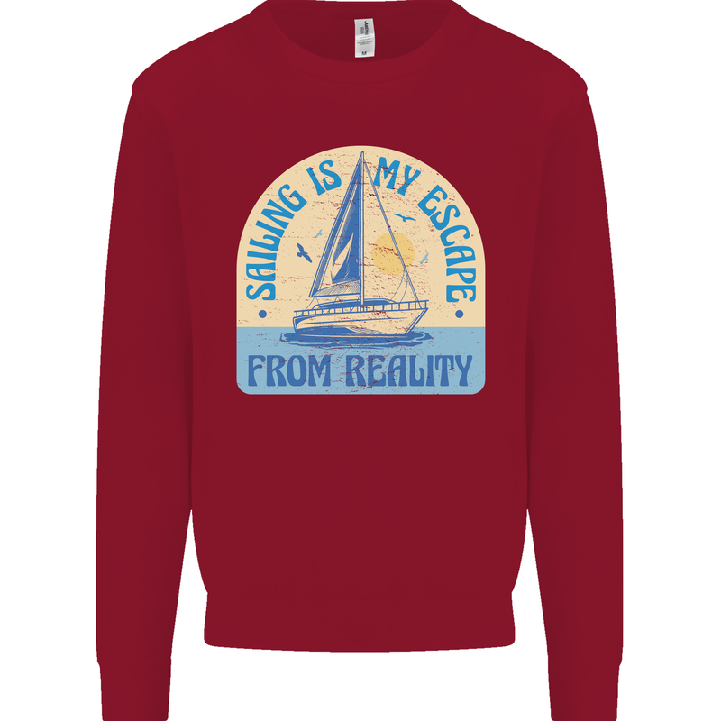 Sailing My Escape From Reality Sailor Kids Sweatshirt Jumper Red