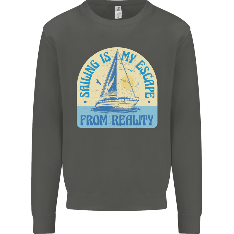 Sailing My Escape From Reality Sailor Kids Sweatshirt Jumper Storm Grey