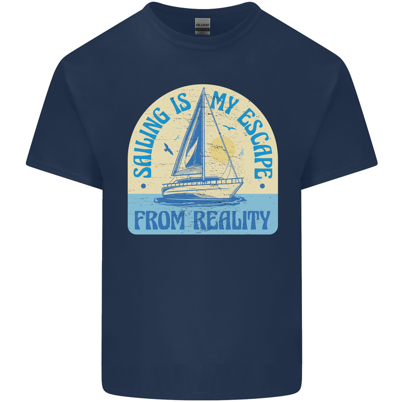 Sailing My Escape From Reality Sailor Mens Cotton T-Shirt Tee Top Navy Blue