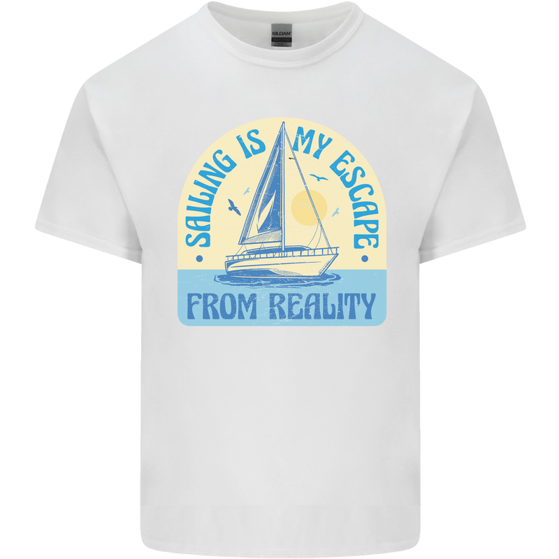 Sailing My Escape From Reality Sailor Mens Cotton T-Shirt Tee Top White