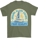 Sailing My Escape From Reality Sailor Mens T-Shirt Cotton Gildan Military Green