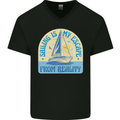 Sailing My Escape From Reality Sailor Mens V-Neck Cotton T-Shirt Black