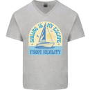 Sailing My Escape From Reality Sailor Mens V-Neck Cotton T-Shirt Sports Grey