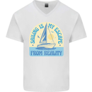 Sailing My Escape From Reality Sailor Mens V-Neck Cotton T-Shirt White