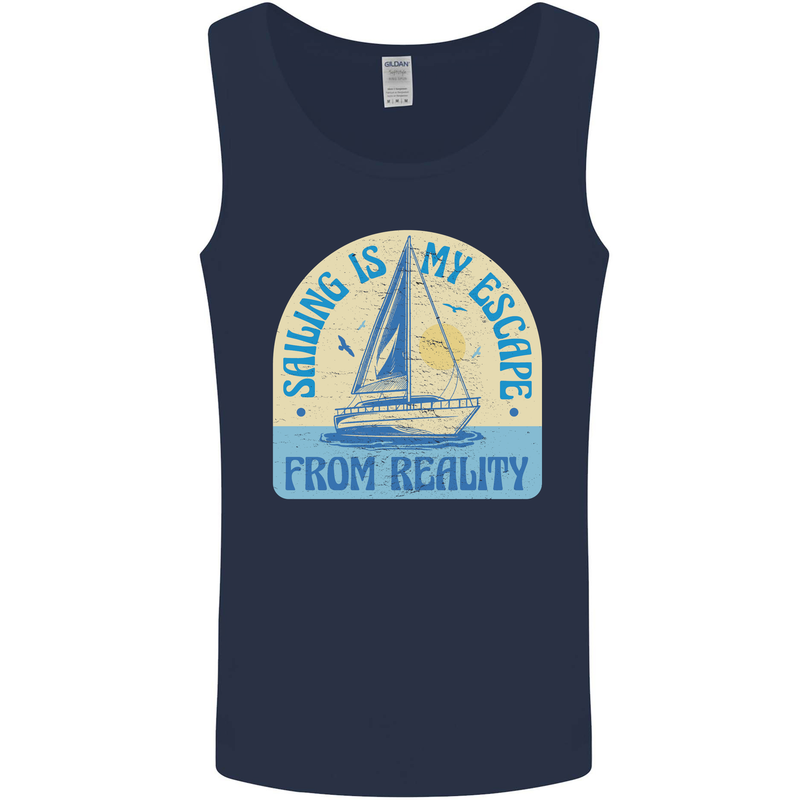 Sailing My Escape From Reality Sailor Mens Vest Tank Top Navy Blue
