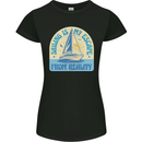 Sailing My Escape From Reality Sailor Womens Petite Cut T-Shirt Black