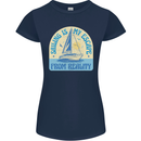 Sailing My Escape From Reality Sailor Womens Petite Cut T-Shirt Navy Blue
