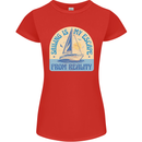 Sailing My Escape From Reality Sailor Womens Petite Cut T-Shirt Red