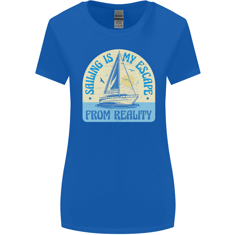 Sailing My Escape From Reality Sailor Womens Wider Cut T-Shirt Royal Blue