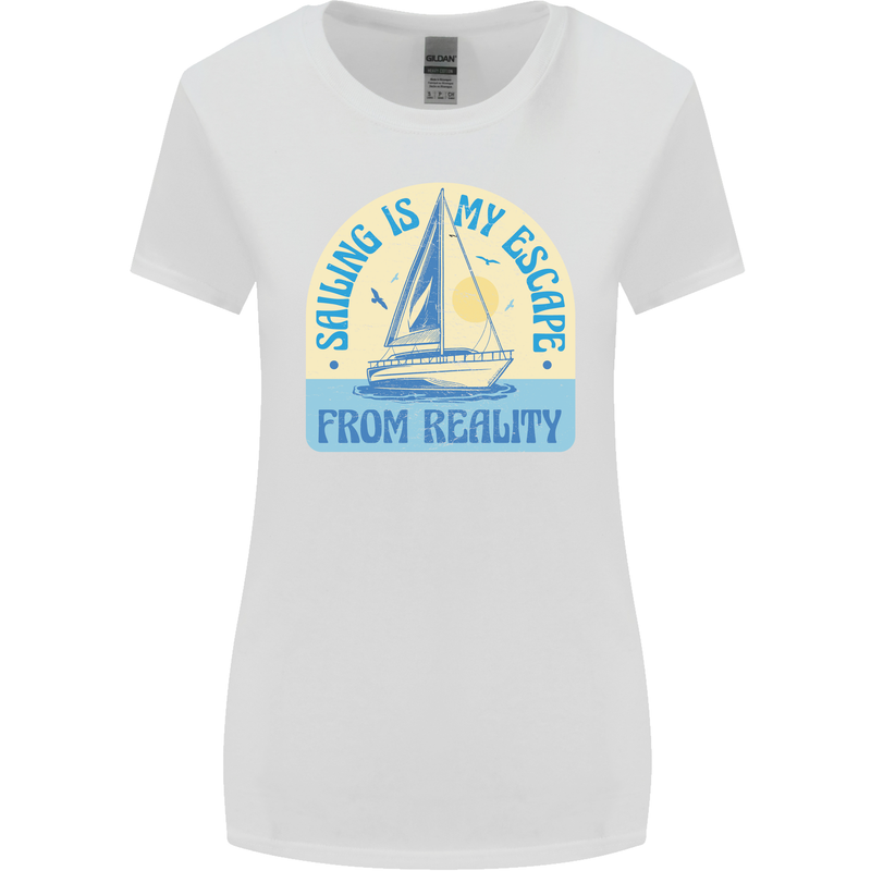 Sailing My Escape From Reality Sailor Womens Wider Cut T-Shirt White